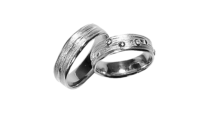 45169+45170-wedding rings, white gold 750 with brillant